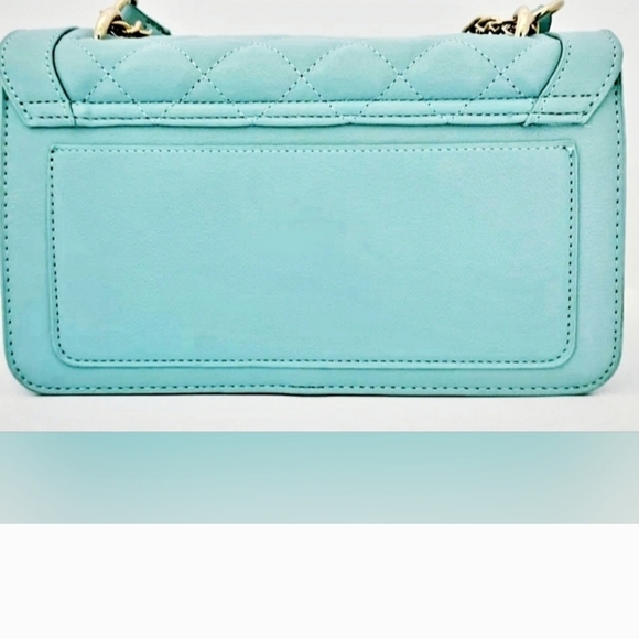 Badgley Mischka Blue Quilted Crossbody Bag, Vegan Leather, 10×6×3.5, NWT - Picture 2 of 2